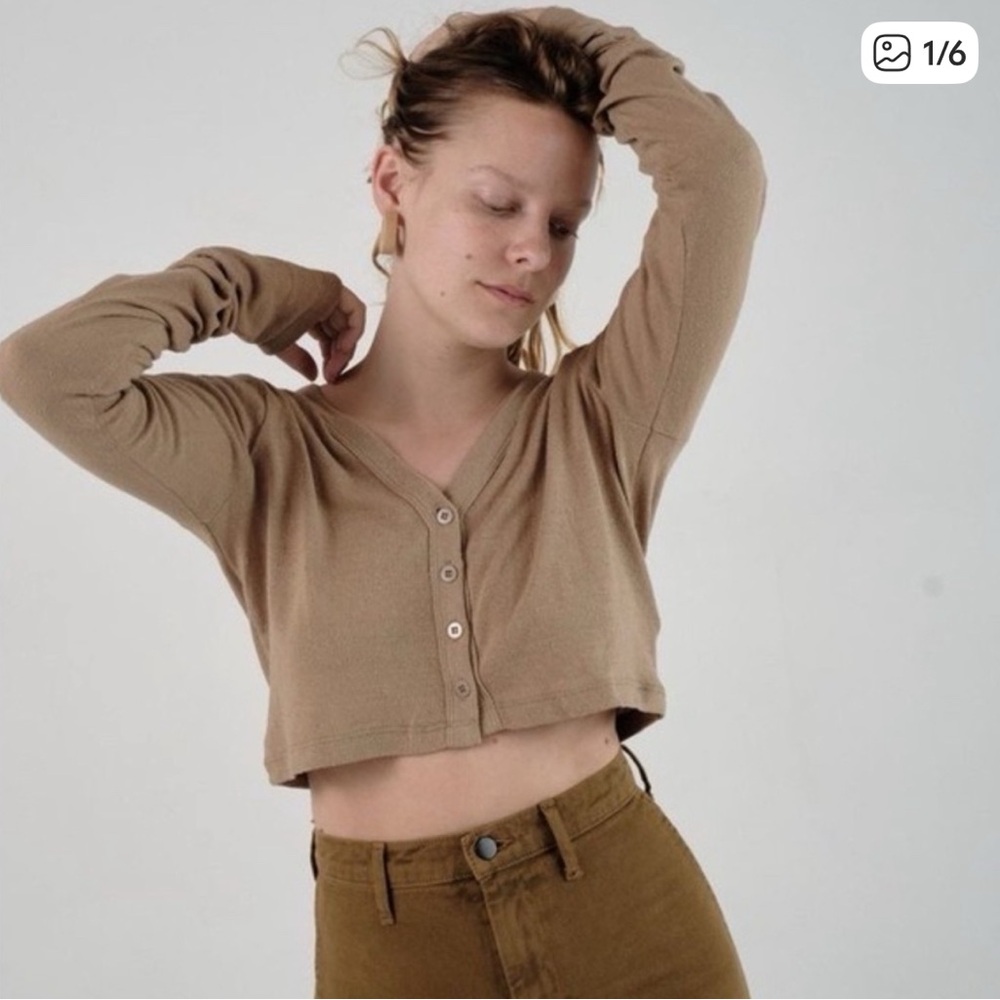 Ozma Rae Cardigan in Tea raw silk small